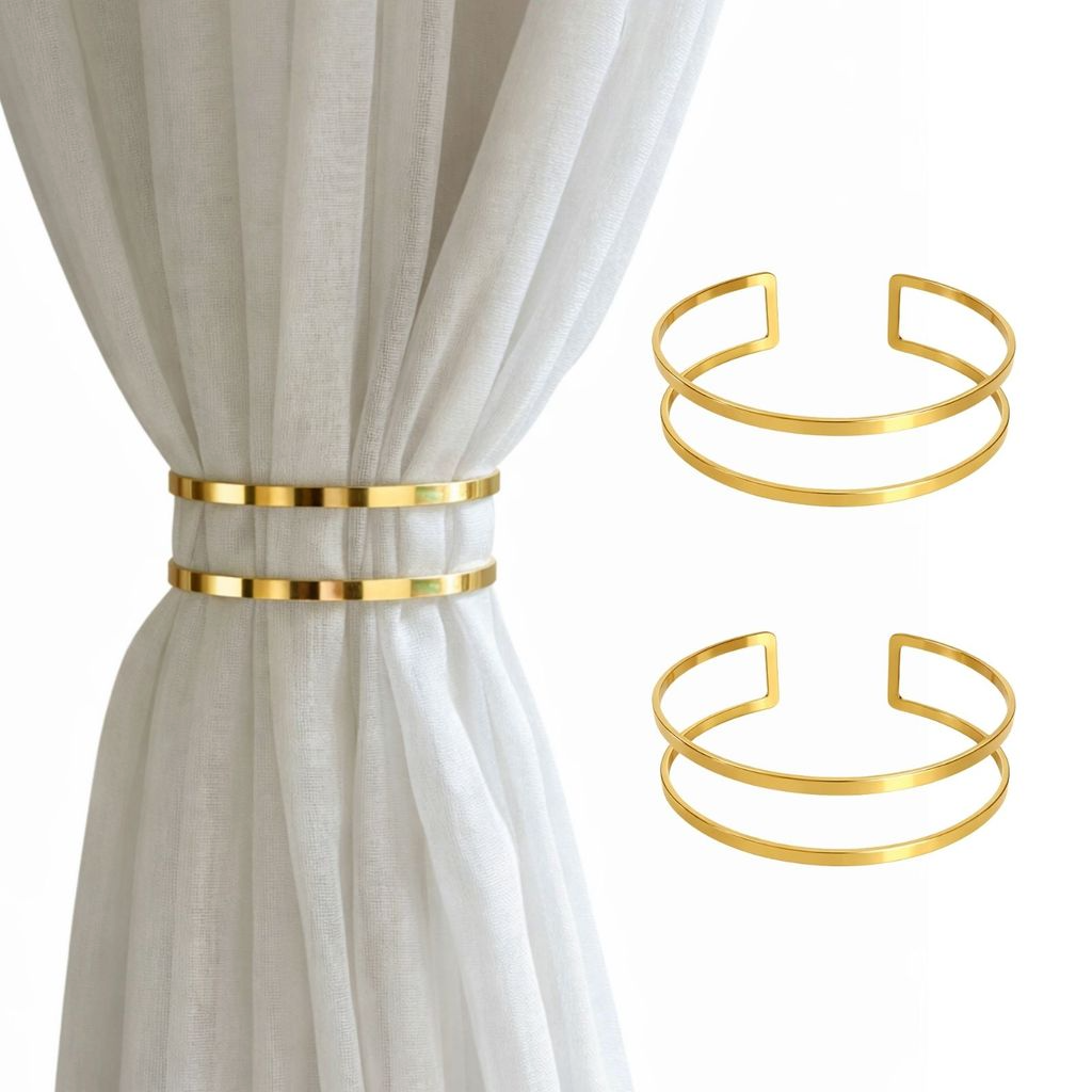 Kit 02 Prendedores de cortina decorativo Refinado Duplo